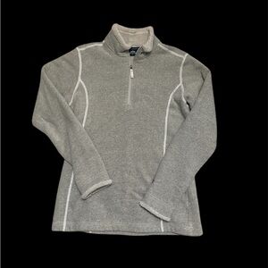 KUHL 1/4 ZIP SWEATER - WOMEN'S Large Tan Gray Color Fall Winter